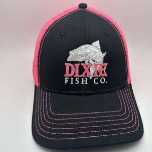 Dixie Fish Company Trucker Hat Cap Mesh SnapBack Adjustable Pink Fishing